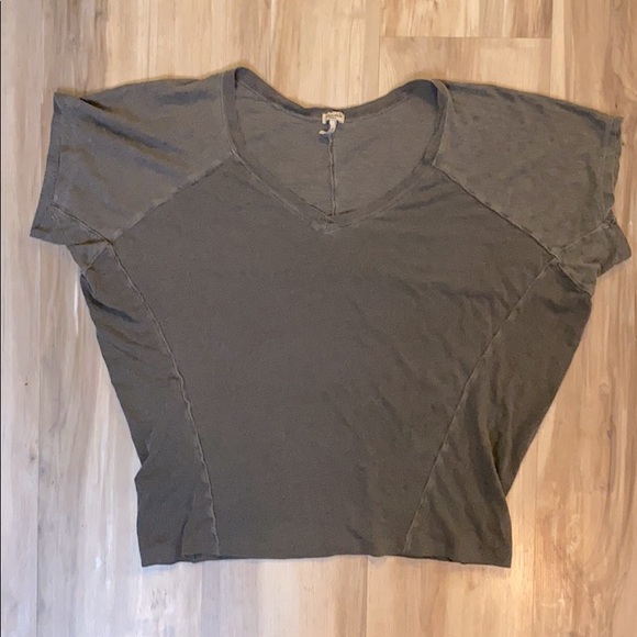 ❤️ Splendid Dark Gray Oversize V-neck Tee - Picture 4 of 4